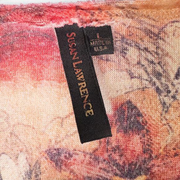 Susan Lawrence Velvet Square Neck Floral Top Womens Large Fairy Artsy Whimsigoth - Picture 3 of 13